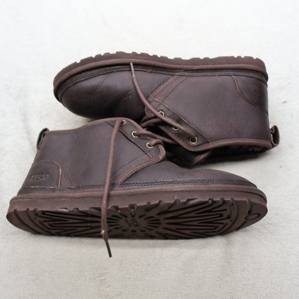 UGG Mens 9 Chukka Boots Brown Neumel Leather Lace Up Rugged Waterproof 1008908 - Picture 3 of 16